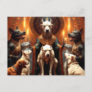 Cartão Postal Cena Ritual Estranha com Cães