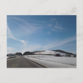 Cartão Postal Cena rural de inverno com Hill em Ohio