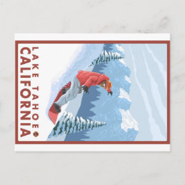 Cartão Postal Cena Snowboarder - Lago Tahoe, Califórnia