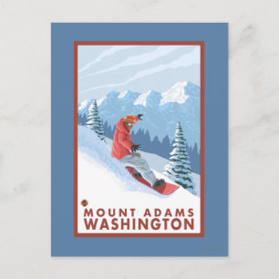 Cartão Postal Cena Snowboarder - Monte Adams, Washington