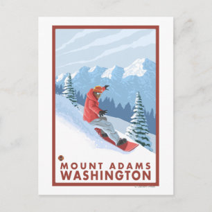 Cartão Postal Cena Snowboarder - Monte Adams, Washington