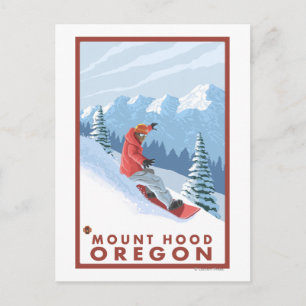 Cartão Postal Cena Snowboarder - Monte Hood, Oregon