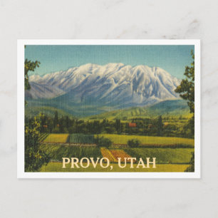 Cartão Postal Cena Vintage de Mt Timpanagos em Provo, Utah
