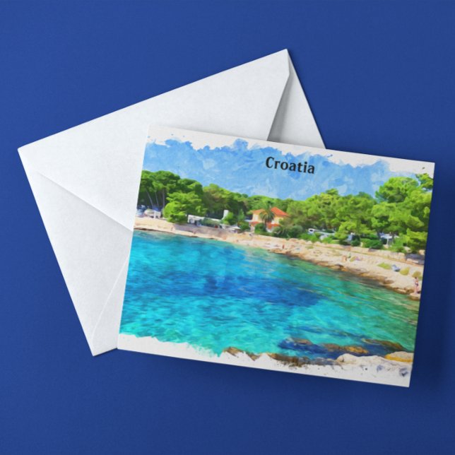 Cartão Postal Cenário Clássico da Costa Adria da Croácia (croatia adria coast postcard)