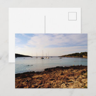 Cartão Postal Cenário da Baía de Portinatx Ibiza com Barcos à Ve