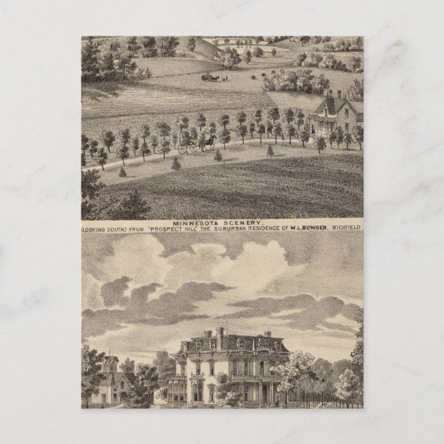 Cartão Postal Cenário de Minnesota no Vale do Rio Dead (Frente)