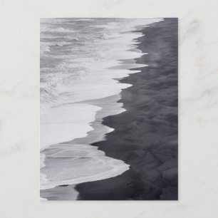 Cartão Postal Cenário de praia em preto e branco