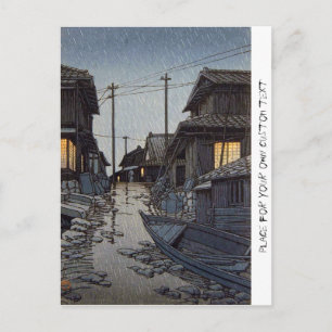 Cartão Postal cenário legal oriental da aldeia Kawase no japão
