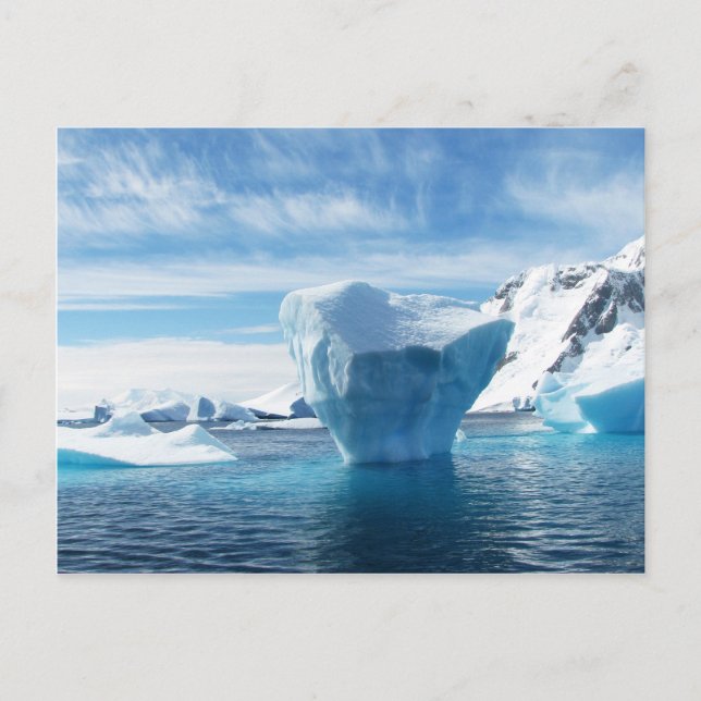Cartão Postal Cenário natural de Iceberg Antártica (Frente)