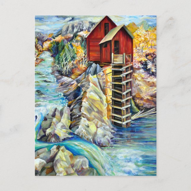 Cartão Postal Cenário Picturesco do Colorado, Crystal Old Mill (Frente)