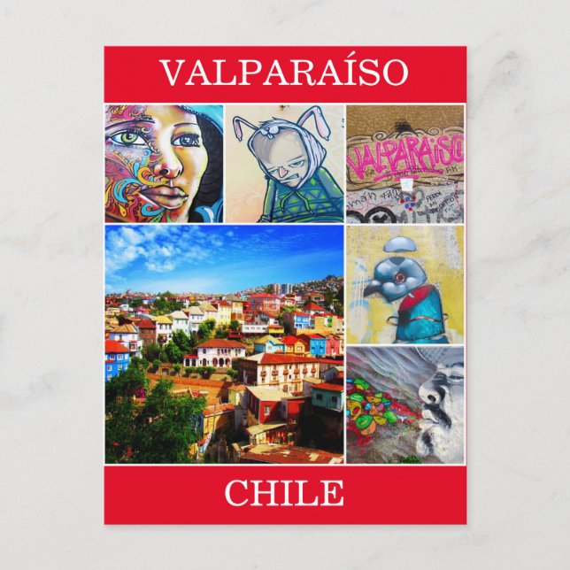 Cartão Postal cenas de arte do valparaíso (Frente)