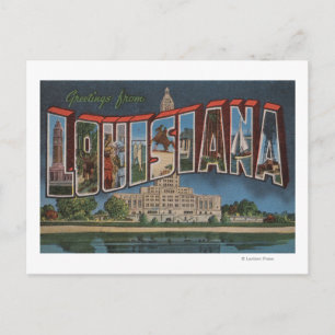 Cartão Postal Cenas de Letras Grandes da Louisiana