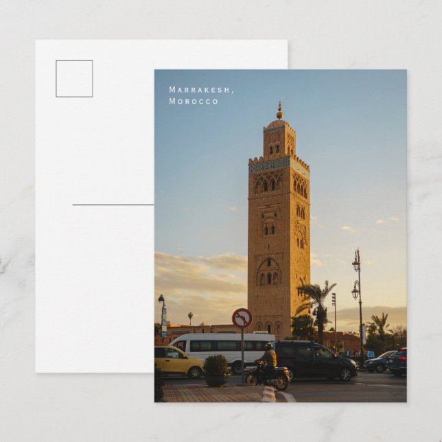 Cartão Postal Cenas de Rua das Vibrações da Cidade de Marrakech  (Frente/Verso)