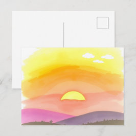 Cartão Postal Cênico do Horizonte do Pôr do Sol Do