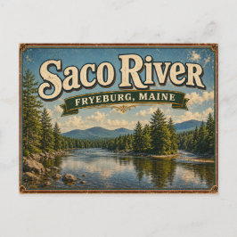 Cartão Postal Cênico do Rio Saco Fryeburg Maine