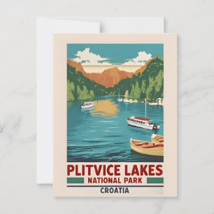 Cartão Postal Cênico dos Lagos de Plitvice Croácia