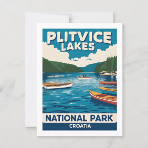 Cartão Postal Cênico dos Lagos de Plitvice Croácia