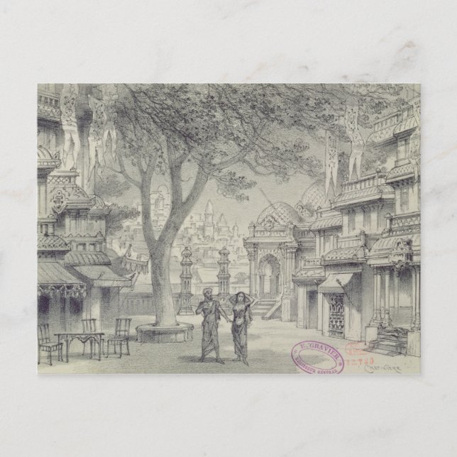 Cartão Postal Cenografia para o ato II da ópera 'Lakme (Frente)