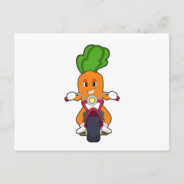 Cartão Postal Cenoura como Motociclista com Motocicleta.PNG (Frente)