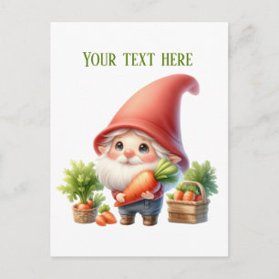 Cartão Postal Cenoura gnomo personalizável Cool Farmer