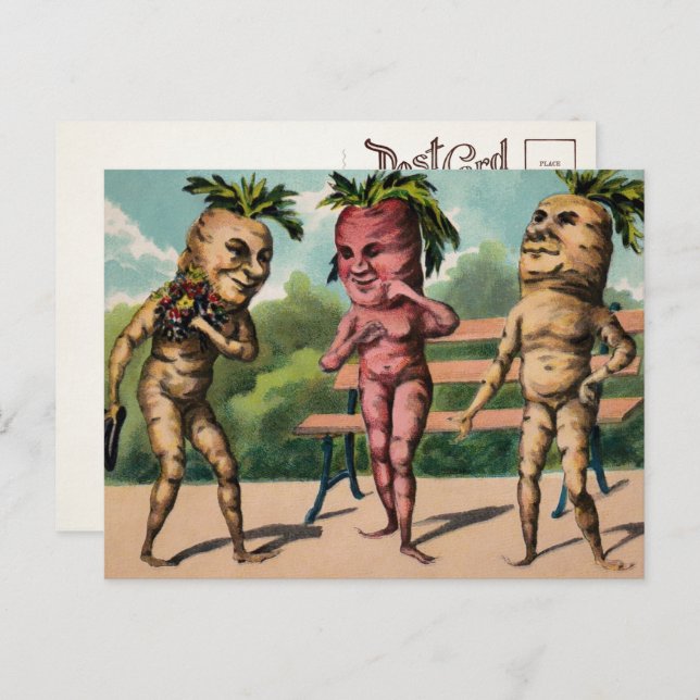 Cartão postal Cenouras Estranhas Vitorianas  (Frente/Verso)