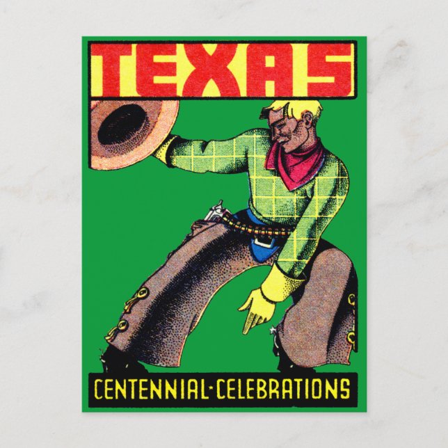 Cartão Postal Centenal do Texas 1936 (Frente)