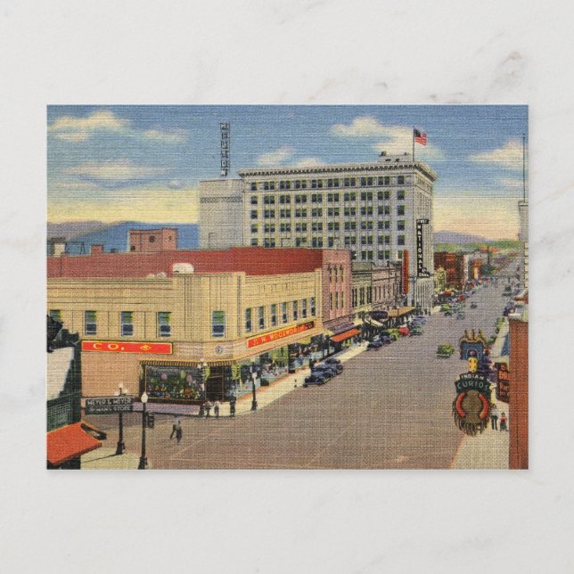 Cartão Postal Central Ave., Albuquerque Vintage (Frente)