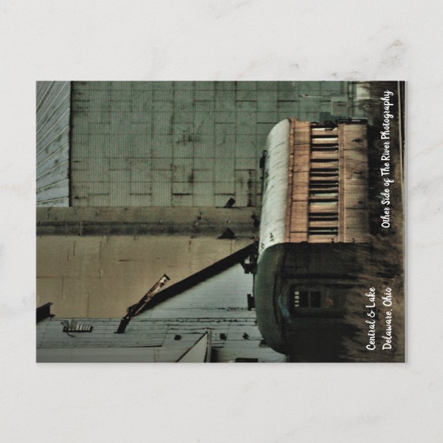 Cartão Postal Central e Lake Train Tracks Delaware, Ohio (Frente)