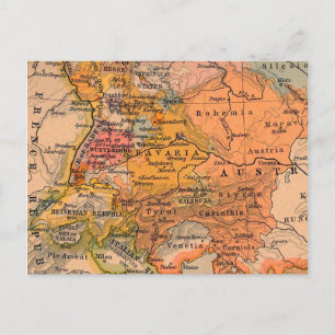 Cartão Postal Central Europe Vintage Map