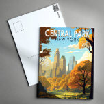 Cartão Postal Central Park New York Viagem Art Vintage<br><div class="desc">Trabalho de arte do vetor do Central Park. Central Park é um parque urbano entre o Upper West Side e o Upper East Side,  bairros de Manhattan,  em Nova Iorque,  que foi o primeiro parque paisagístico nos Estados Unidos.</div>