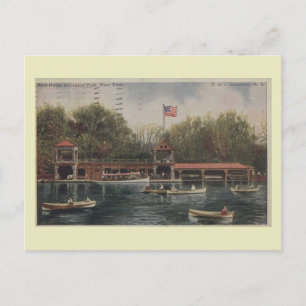 Cartão Postal Central Park NY, Boat House, Vintage
