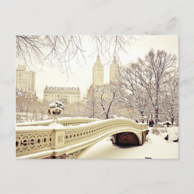 Cartão Postal Central Park Snow - Winter New York (Frente)
