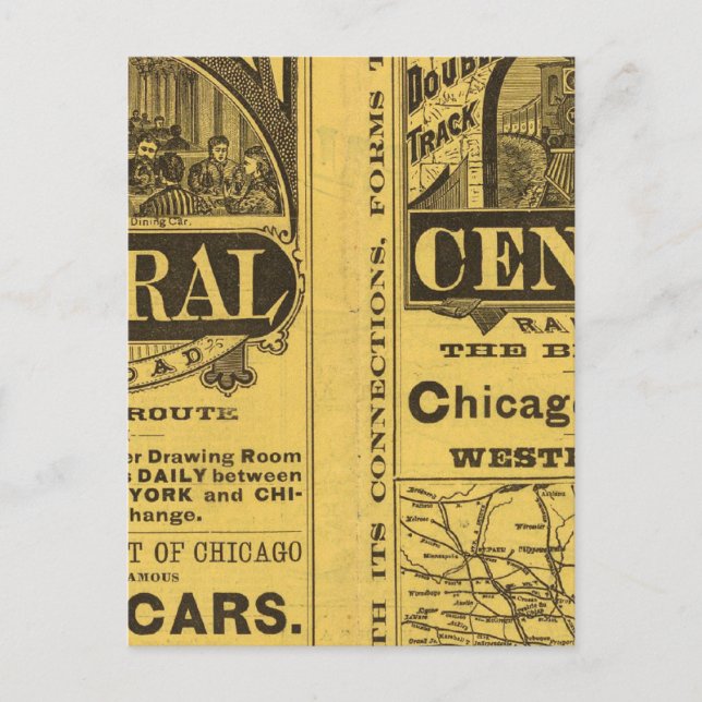 Cartão Postal Central Railroad do Michigan (Frente)