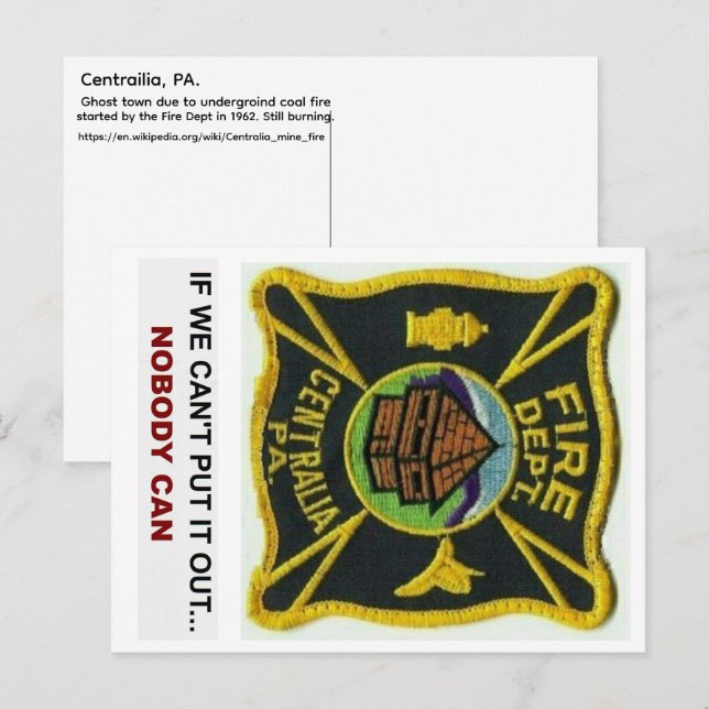 Cartão Postal Centralia PA, FD (Frente/Verso)