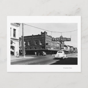 Cartão Postal Centralia, WA Vista da Cidade Fotografia da Rua Pr
