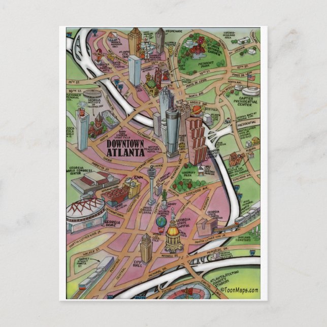 Cartão Postal Centro Atlanta Georgia (Frente)