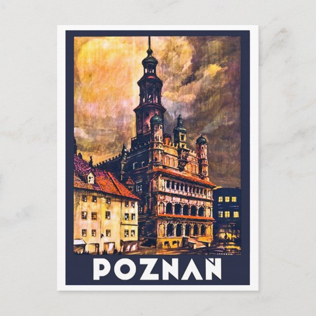 Cartão Postal centro da cidade de Poznan (Frente)