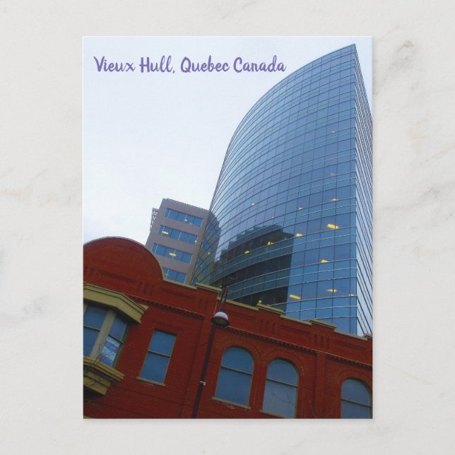 Cartão Postal Centro dos edifícios antigos e novos Vieux Hull (Frente)