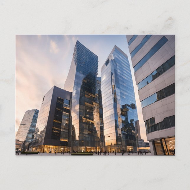 Cartão Postal Centro empresarial moderno da cidade (Frente)