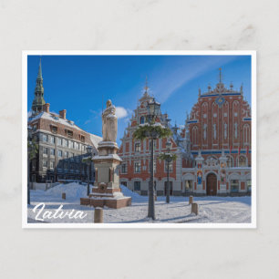 Cartão Postal Centro histórico da cidade em Riga, Letônia