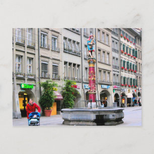 Cartão Postal centro histórico de Berna - fonte medieval