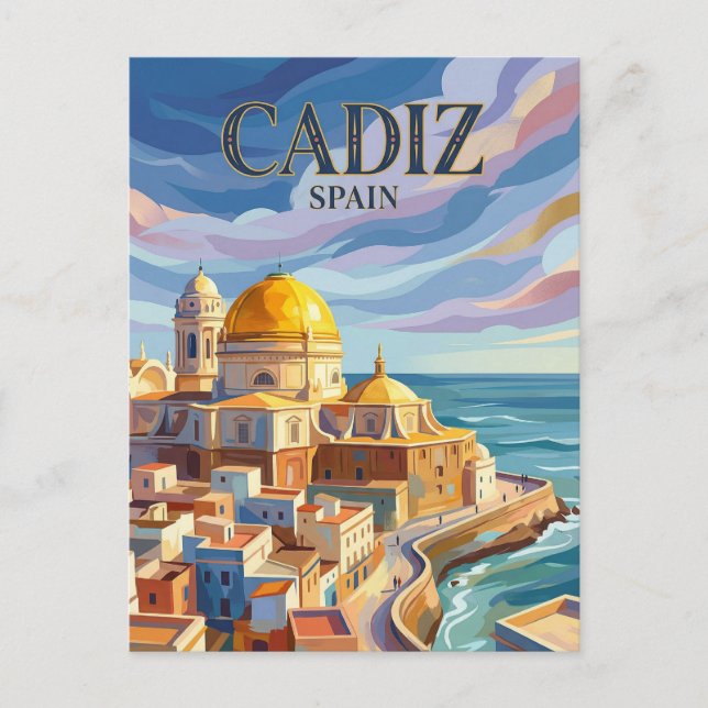 Cartão Postal Centro Histórico de Cádis Espanha (Frente)