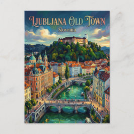 Cartão Postal Centro Histórico de Liubliana Eslovênia