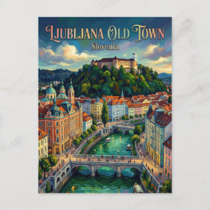 Cartão Postal Centro Histórico de Liubliana Eslovênia