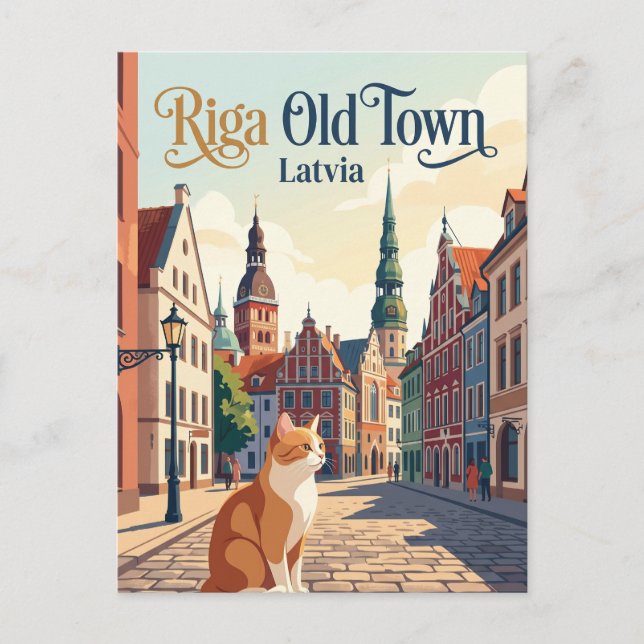 Cartão Postal Centro Histórico de Riga Letônia (Frente)