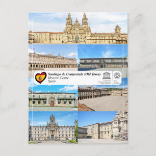 Cartão Postal Centro Histórico de Santiago de Compostela da UNES