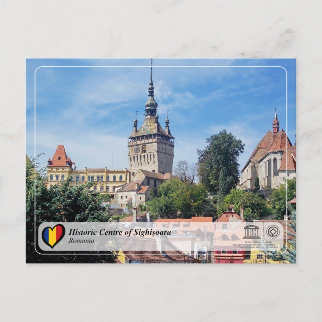 Cartão Postal Centro Histórico de Sighisoara - Património Mundia (Frente)