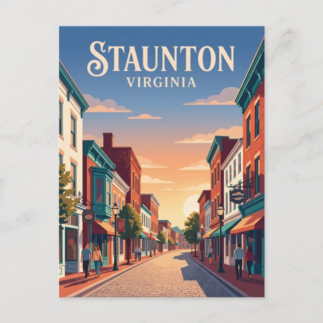 Cartão Postal Centro Histórico de Staunton EUA (Frente)