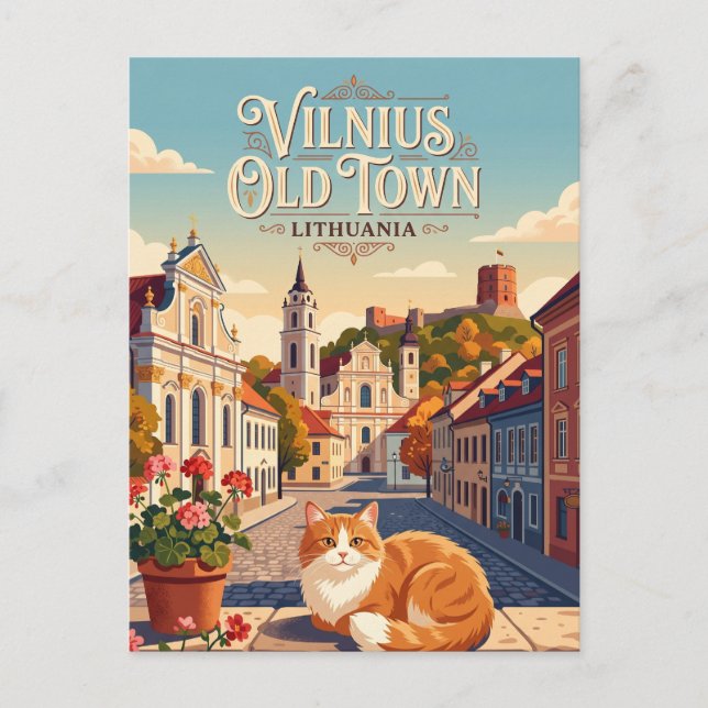 Cartão Postal Centro Histórico de Vilnius Lituânia (Frente)