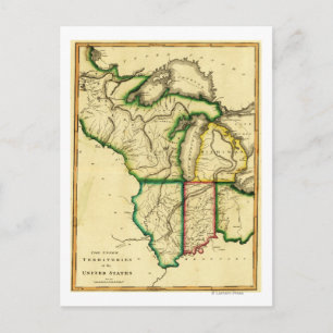 Cartão Postal Centro-Oeste dos Estados UnidosMapa Panorâmico